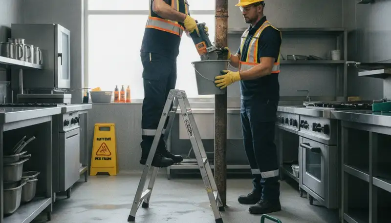 Emergency plumber repairing burst pipe in Troy, MI for same-day plumbing service