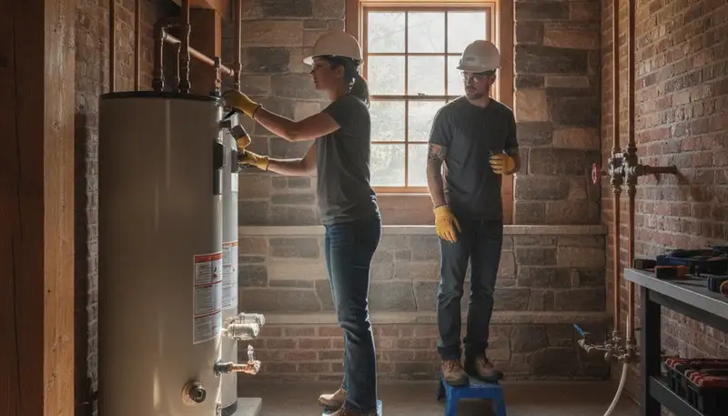 Plumber repairing pipes in Troy, MI for a plumbing repair service