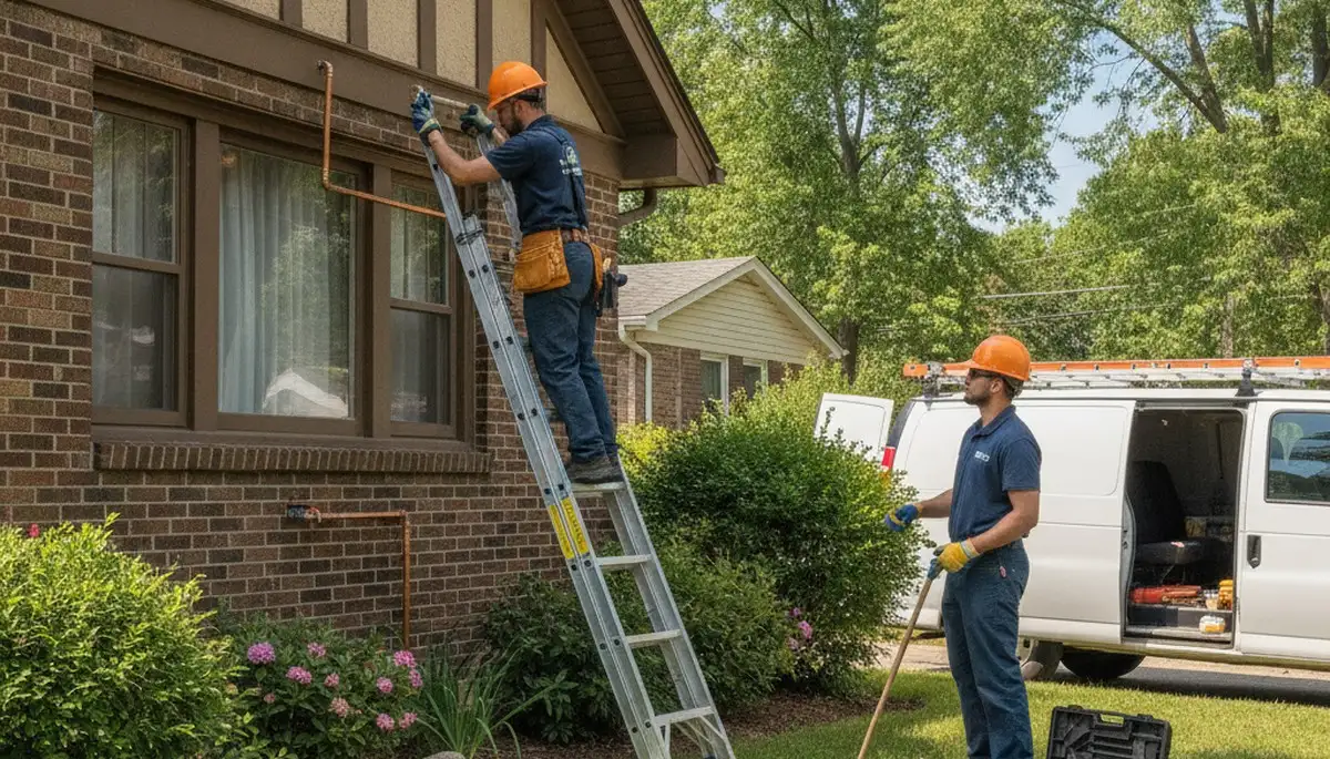 Plumber repairing a leak in Troy, MI, for residential plumbing service