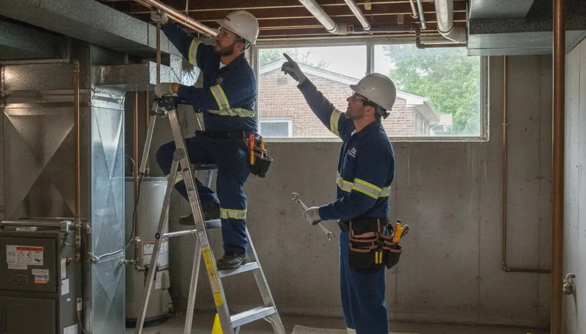 Troy, MI plumbing repair technician servicing residential pipes for local emergency plumbing service