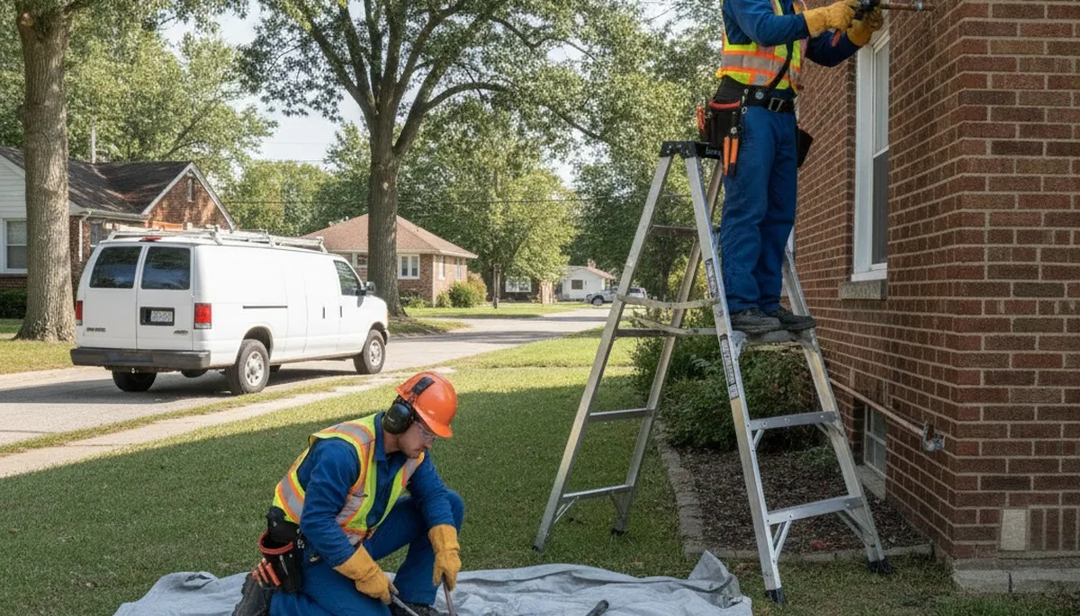 Plumber repairing a pipe in Troy, MI for residential plumbing service