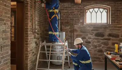 Plumber repairing pipe in Troy, MI for residential plumbing service