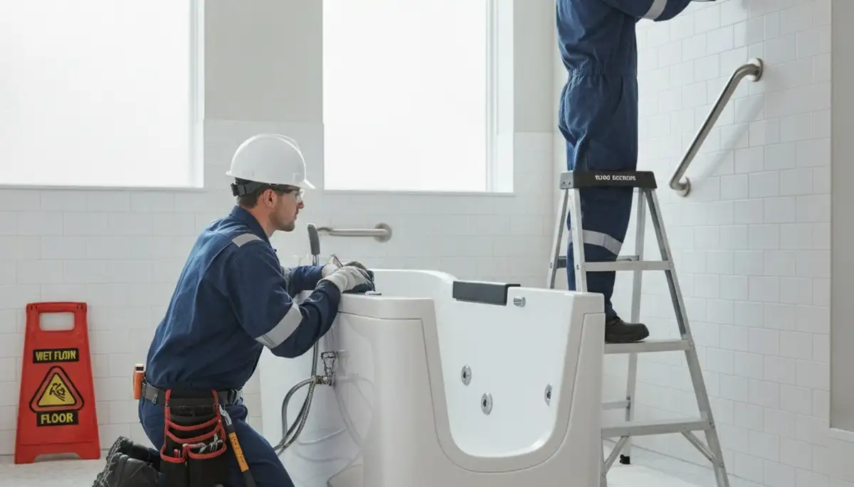 Walk in tub installation for safer bathing in Troy, MI by On Call Plumbers